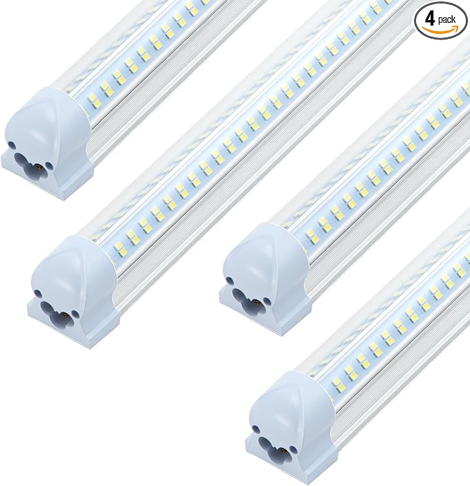 T8 LED Shop Lights, 4 Pack Garage Light 4FT 60W 9600LM 6000K, Work Lights by Unknown