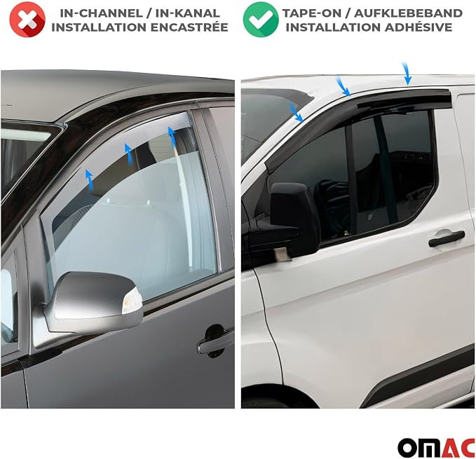 OMAC Window Visor Vent Rain Guard Deflector - Image 3