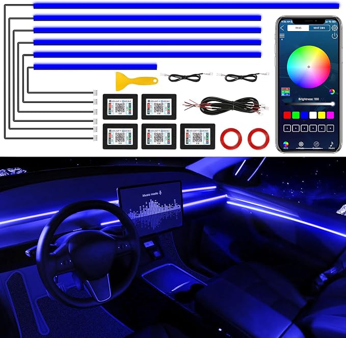 Acrylic Interior Car LED Strip Light by MAODANER