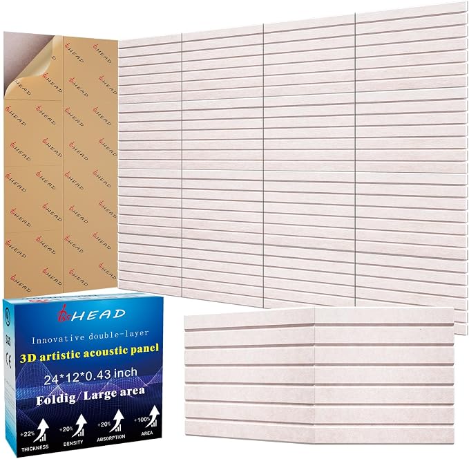 6 Pack Large Soundproof Wall Panels, 1.2lb/ft³ High Density, Thicker 0.47in by Staytunedforournewproduct
