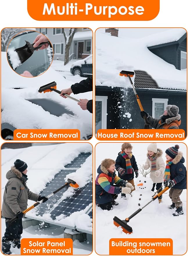 90° Fixed Rotation 3-in-1 Car Snow Brush and Ice Scraper - Image 6