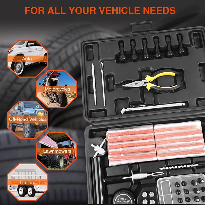 Tire Repair Kit, Universal Tire Patch kit to Fix Punctures and Plug Flats - Image 5