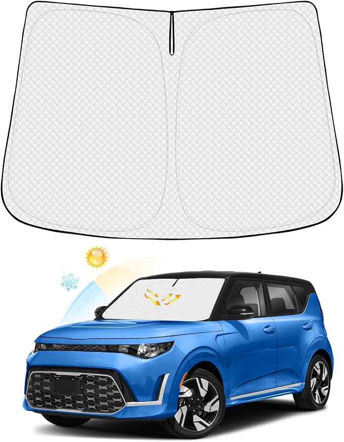 Windshield Sun Shade for 2020-2025 2026 Kia Soul Accessories Thicken 6-Layer by Canvcle