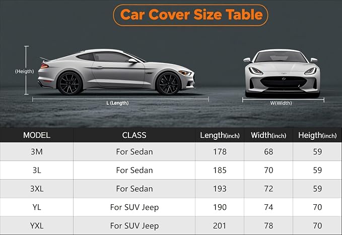 Kayme Heavy Duty SUV Car Cover Waterproof All Weather, Full Exterior Covers Sun - Image 4