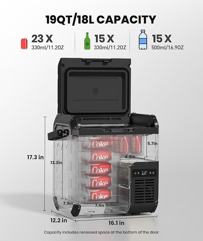 EENOUR D18 12 Volt Car Refrigerator, Portable Freezer 19Qt/18L, Compressor - Image 6