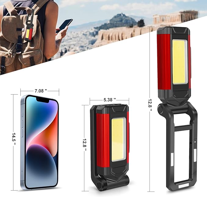 Rechargeable LED Magnetic Work Light 2 Pack, Portable Tool Gifts - Image 3
