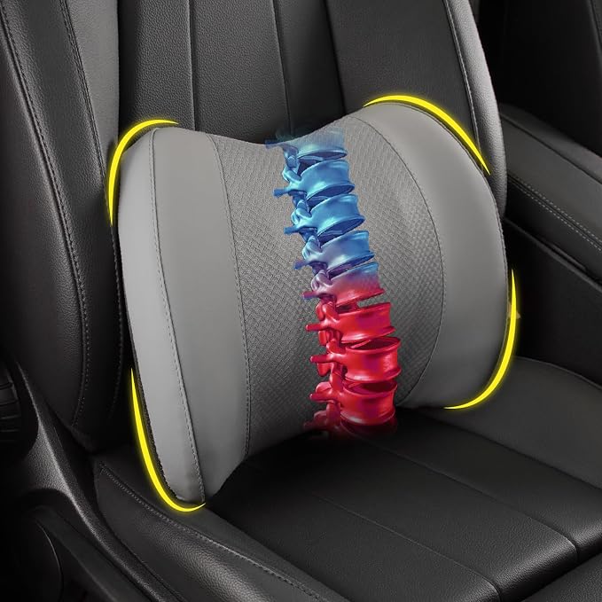 Lumbar Support Pillow for Car, Memory Foam Lumbar Pillow for Lower Back Pain by LoftyAim