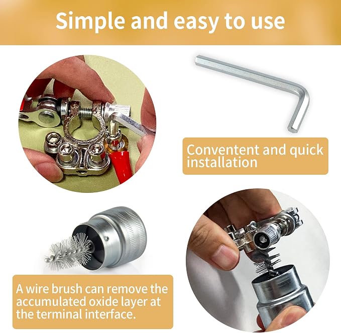 SINGARO Car Battery Terminal Connector, 4 Way Positive and Negative Pole Quick - Image 4