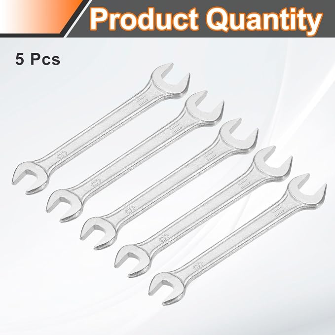 HARFINGTON 5pcs Double Open End Wrench 9mm x 11mm Metric 15 Degree Offset Angle - Image 3