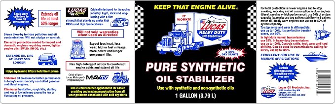Lucas Oil 10131 Pure Synthetic Oil Stabilizer - Image 5