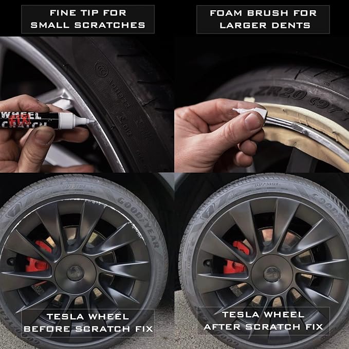 Gloss Black Rim Touch Up Paint Kit, Car Wheel Scratch Repair Kit, Wheel Touch - Image 5