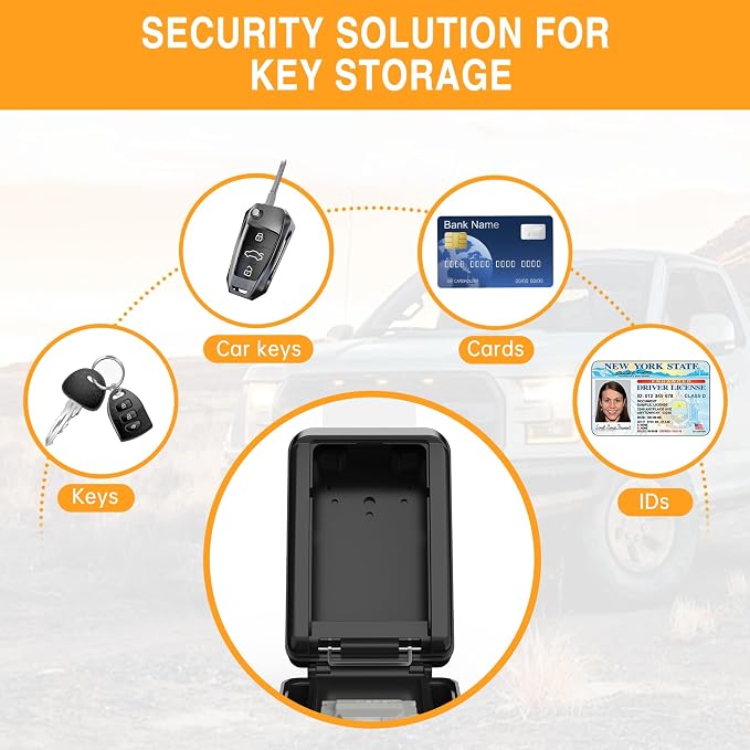 Car Window Lock Box for Turo, Car Key Lock Box, 4-Digit Combination Lockbox - Image 5