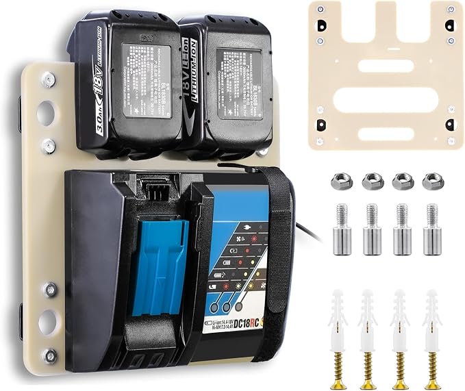 FETESNICE Wall Mount for Makita Charger, Flame Retardant Synthetic Materials by FETESNICE