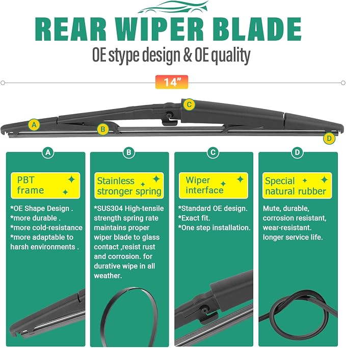 21" 21" 14" Windshield Wiper Blades Replacement - Image 4