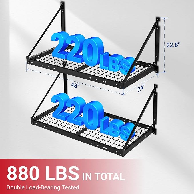 FLEXIMOUNTS 2-Pack 2x4ft Garage Wall Shelving - Image 2