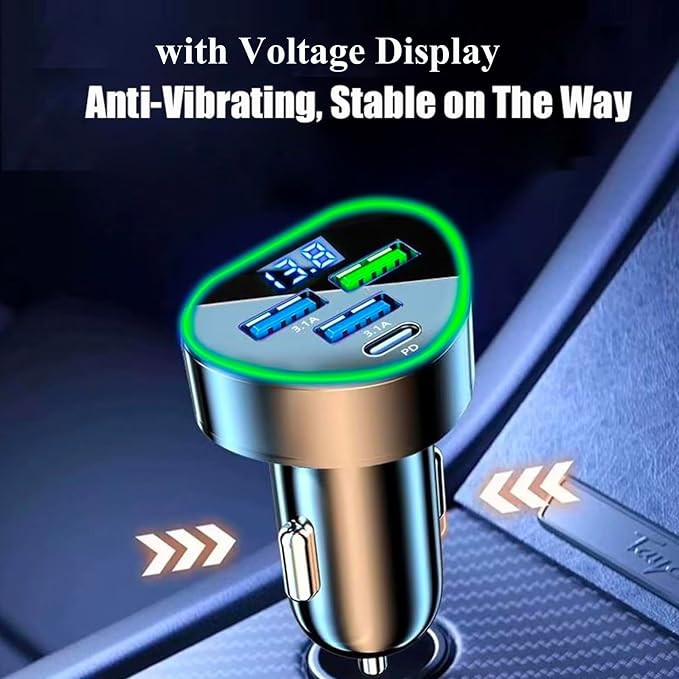 Multi Port USB C Car Phone Charger Adapter 4 in 1 - Image 8