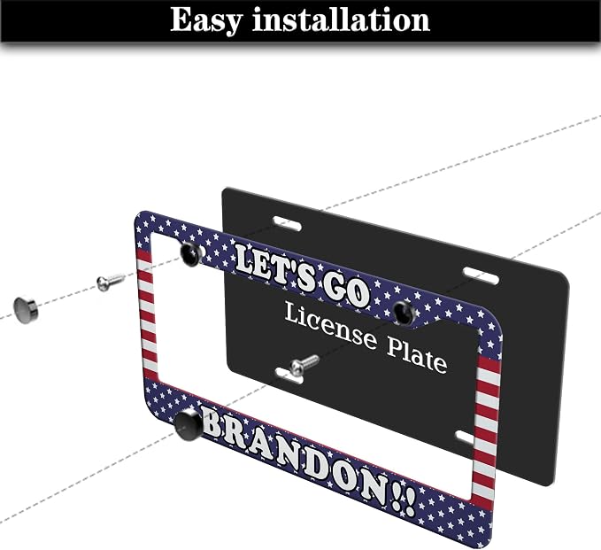 License Plate Frames for Women Multicolor License Plate Covers for Men Lets Go - Image 7