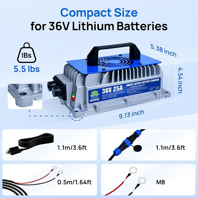 DC HOUSE 36V 25A Lithium Battery Charger, 900W Fast Charger, Charging - Image 5