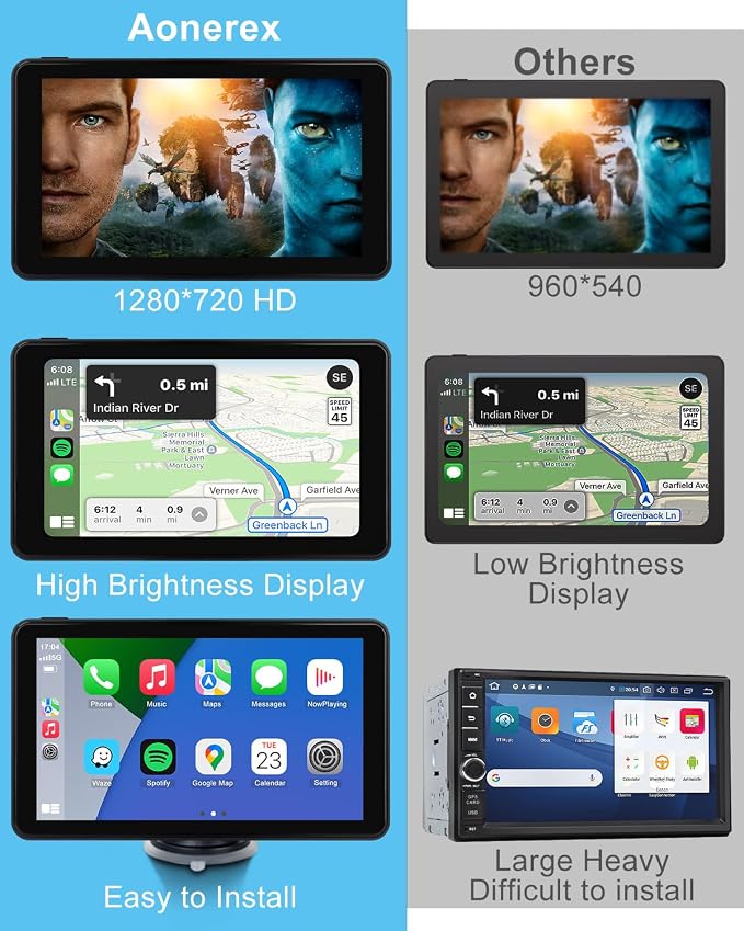 Compatible Wireless Apple CarPlay Android Auto Screen - Image 7