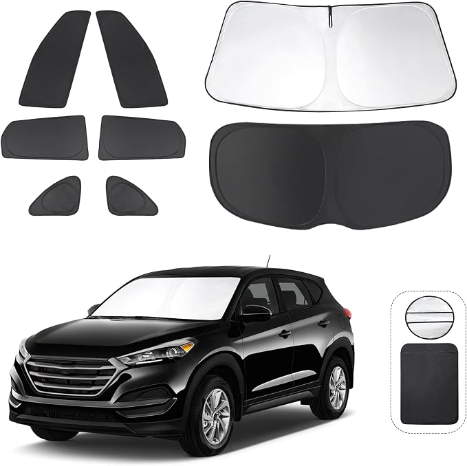 TINGLU Window Shades for Hyundai Tucson 2016-2021 Accessories Car Side Full by TINGLU