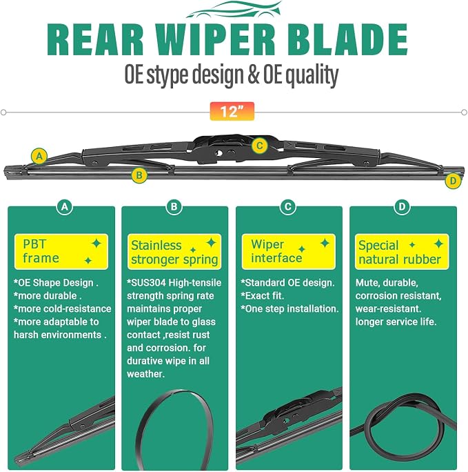 26" 26" 12" Windshield Wiper Blades Replacement - Image 4