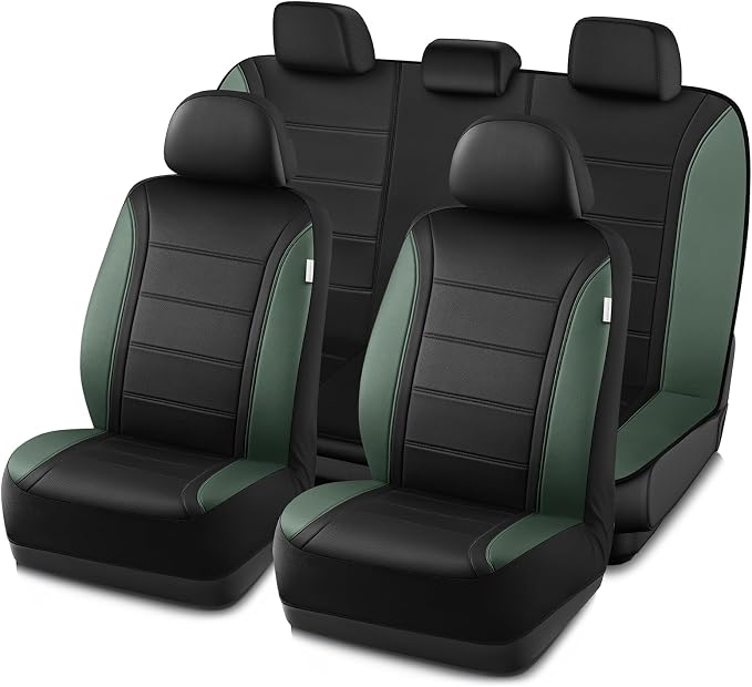 Road Comforts Leather Seat Covers, Breathable Car Seat Covers Full Set by RoadComforts