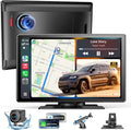 9''HD Wireless Carplay Screen For Car 4K Dash Cam&1080P Backup Camera by WonVon