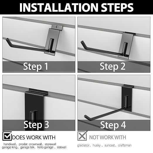 3-H Slatwall Accessories 30 Pack, 2/4/6 Inch Hooks & Hangers, Heavy Duty Slat - Image 7