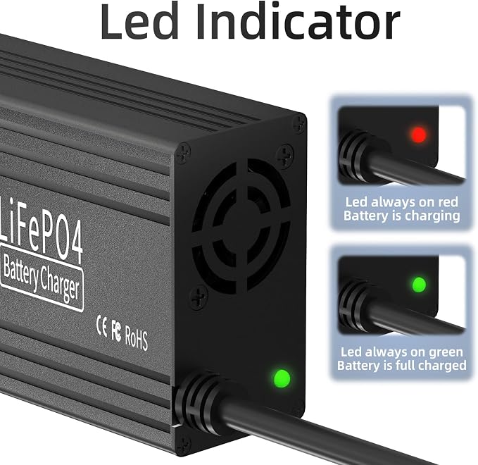 12V 20A Lithium Battery Charger, 14.6V LiFePO4 Battery Charger AC-DC Fast and - Image 7