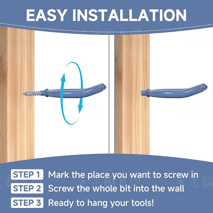 12 Pack Garage Storage System Steel U Hooks - Image 7