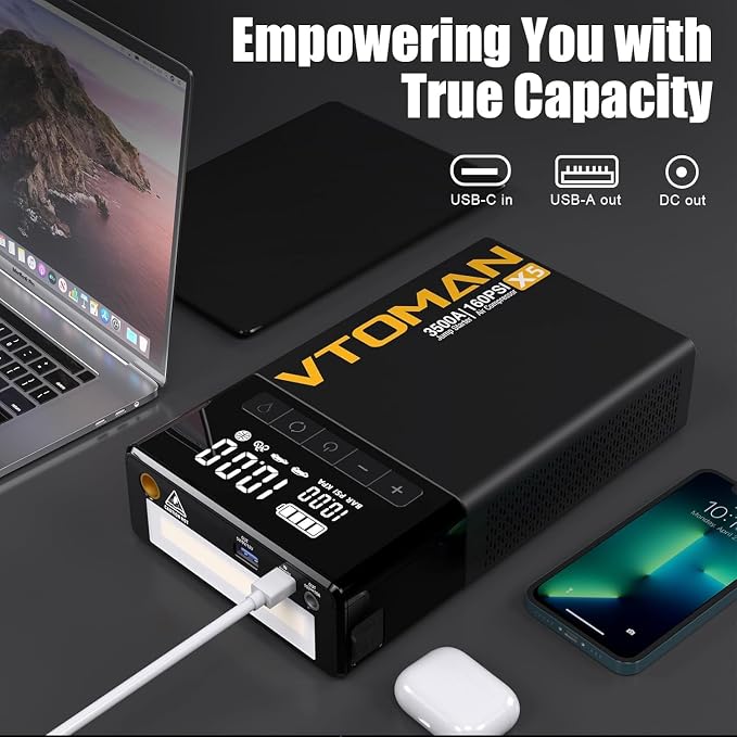 VTOMAN X5 Jump Starter with Air Compressor, 3500A Portable Car Battery Booster - Image 7