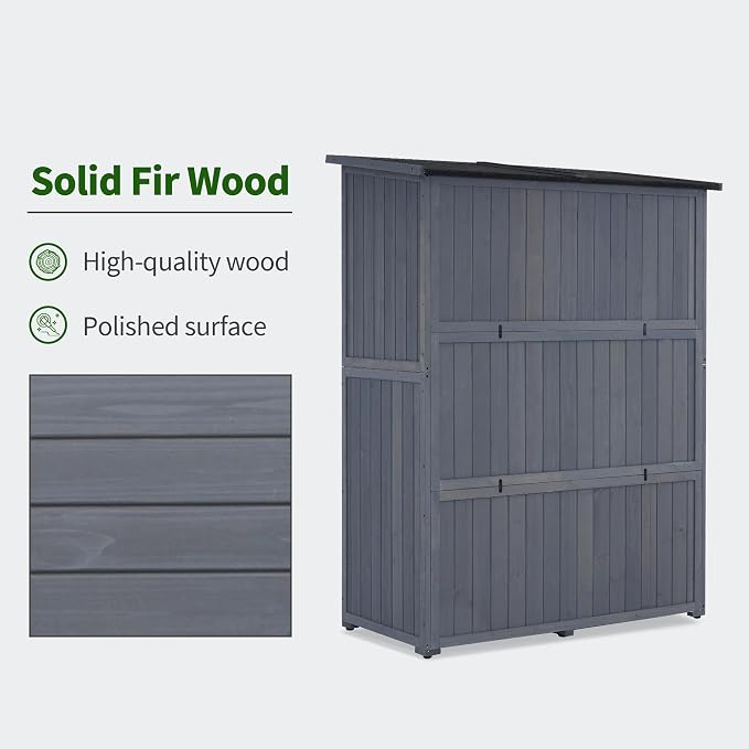 MCombo Outdoor Storage Cabinet, Wooden Storage Shed - Image 7