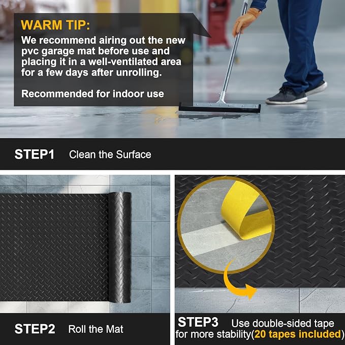 7.5x25 FT Garage Floor Mat, 2.8mm Thickened Flooring Roll - Image 7