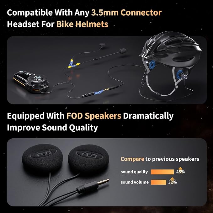 Fodsports FX8 Pro Motorcycle Communication Systems - Image 3