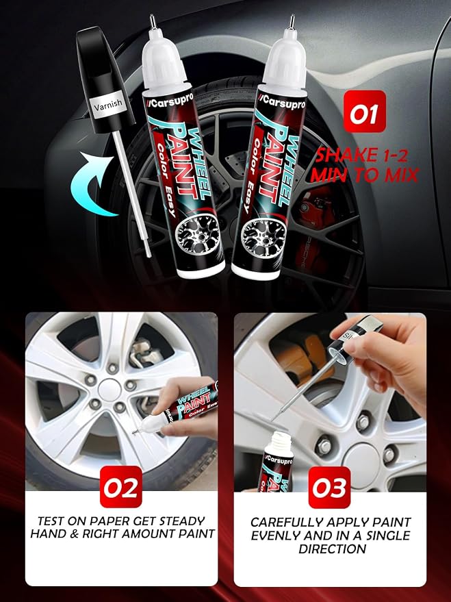 Silver wheel Touch Up Paint. Wheel Scratch Repair Pen. Car Rim Paint Pen Quick - Image 4