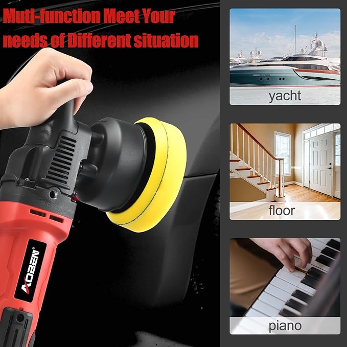 AOBEN Buffer Polisher, 5 inch DA Car Polisher, Long Orbit 16mm Random Buffer - Image 7