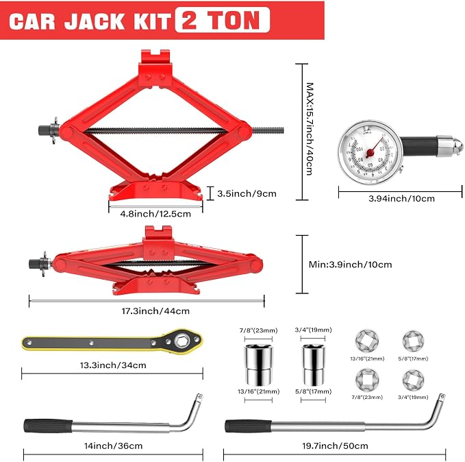 IMAYCC Car Jack Kit Scissor Jack - Image 2