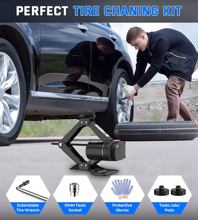 Electric Car Jack for Tesla Model Y Model 3/S/X, Portable 2 Ton 12V Electric - Image 6