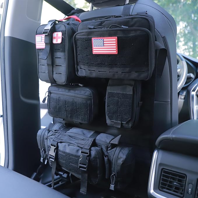 Universal Tactical Seat ​Back Organizer Vehicle Molle Panel Organizer Storage - Image 7