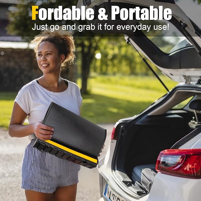 Rubber Garage Parking Mat 17.6 * 23.6 * 2.8" Heavy Duty Wheel Stoppers - Image 5