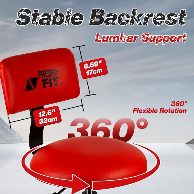 Shop Stool with Backrest, Mechanic Garage Stool - Image 5