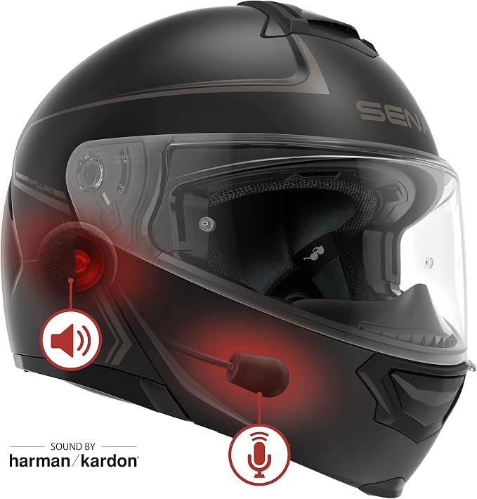 Sena Impulse DOT Flip Up Modular Bluetooth Helmet w/Sound by Harman Kardon Dual - Image 2