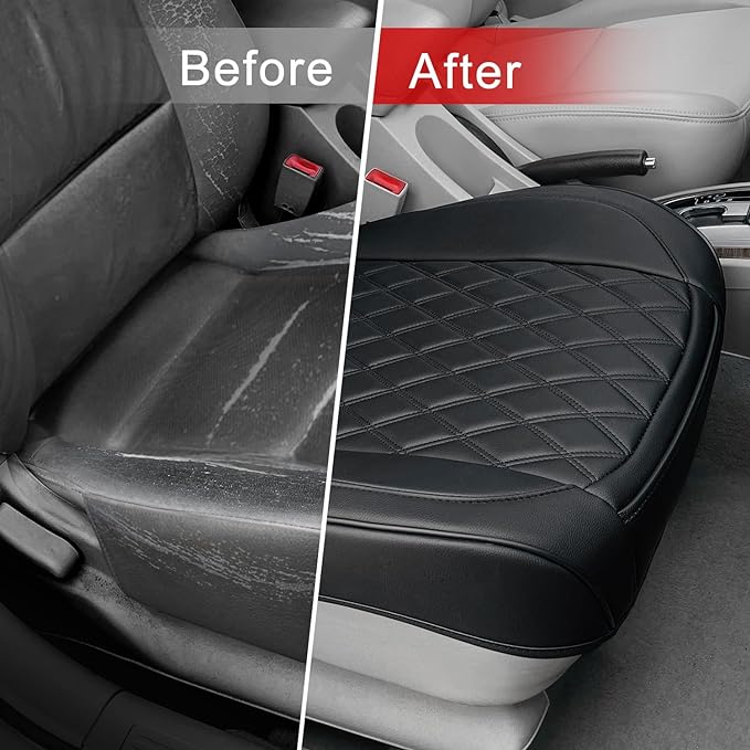 1 Pack Leather Front Car Seat Cover Bottom Car Seat, Anti-Slip and Full Wrap - Image 5