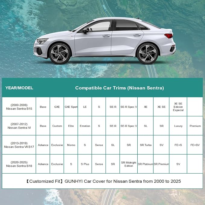 Premium Car Cover Custom Fit Nissan Sentra, 16 Layers Heavy Duty Car Cover - Image 5