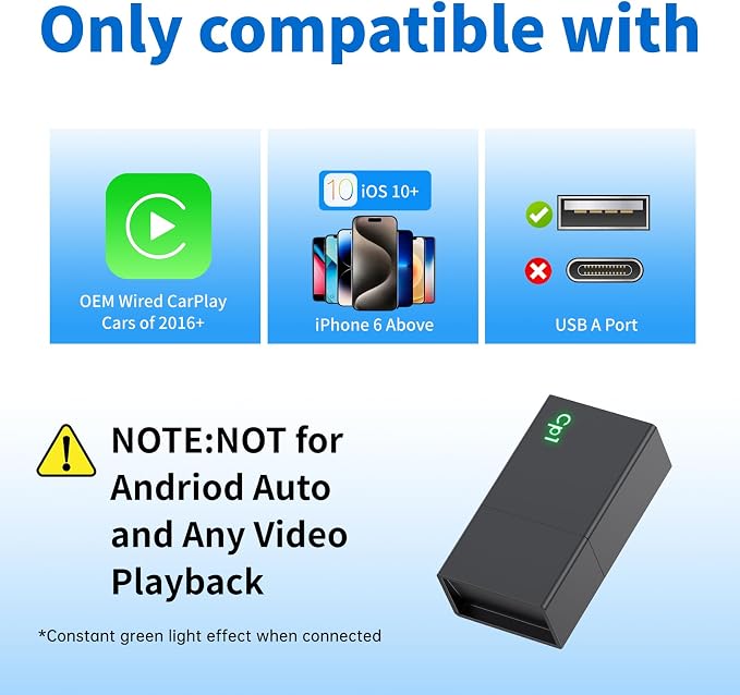 Wireless CarPlay Adapter for iPhone 2025 Upgrade, Ultra-Low Lag, Stable - Image 8