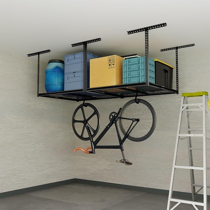 The Atlas 4 x 8 ft Adjustable Height Overhead Garage Storage Rack 900 lbs Heavy - Image 3