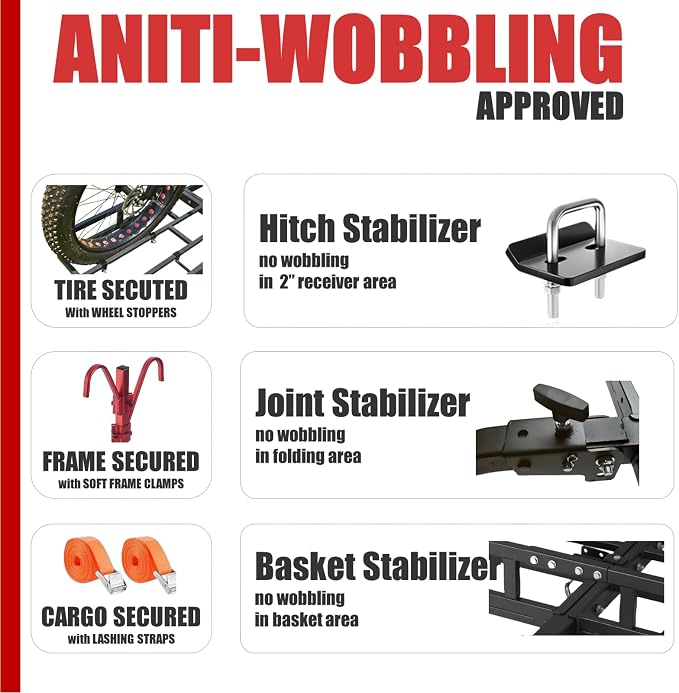 Hitch-Mount Bike Rack for Ebike Heavy-Duty - Image 6
