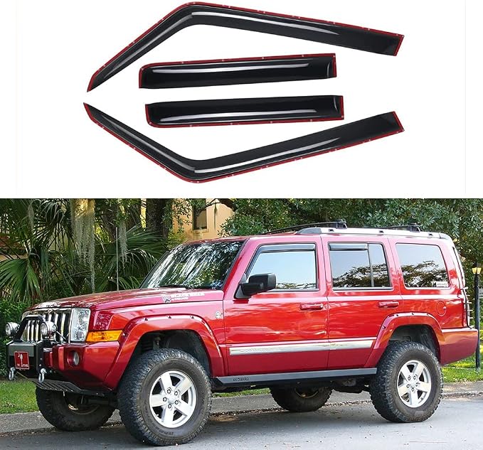 Side Window Deflector Visor Rain Guard, in-Channel Style Shatterproof Dark Smoke by Deebior