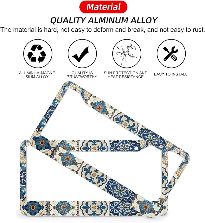 Boho Mexican Tile License Plate Frames - Image 3