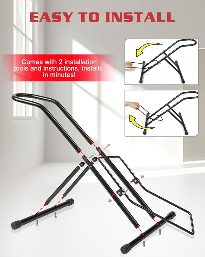Upgraded 4" Wide Tire Floor Bike Stand Rack, Heavy Duty Garage Indoor Bike - Image 4